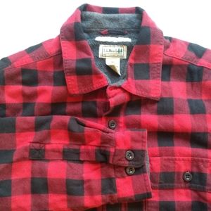LL Bean Men's Medium Fleece Lined Plaid Flannel
